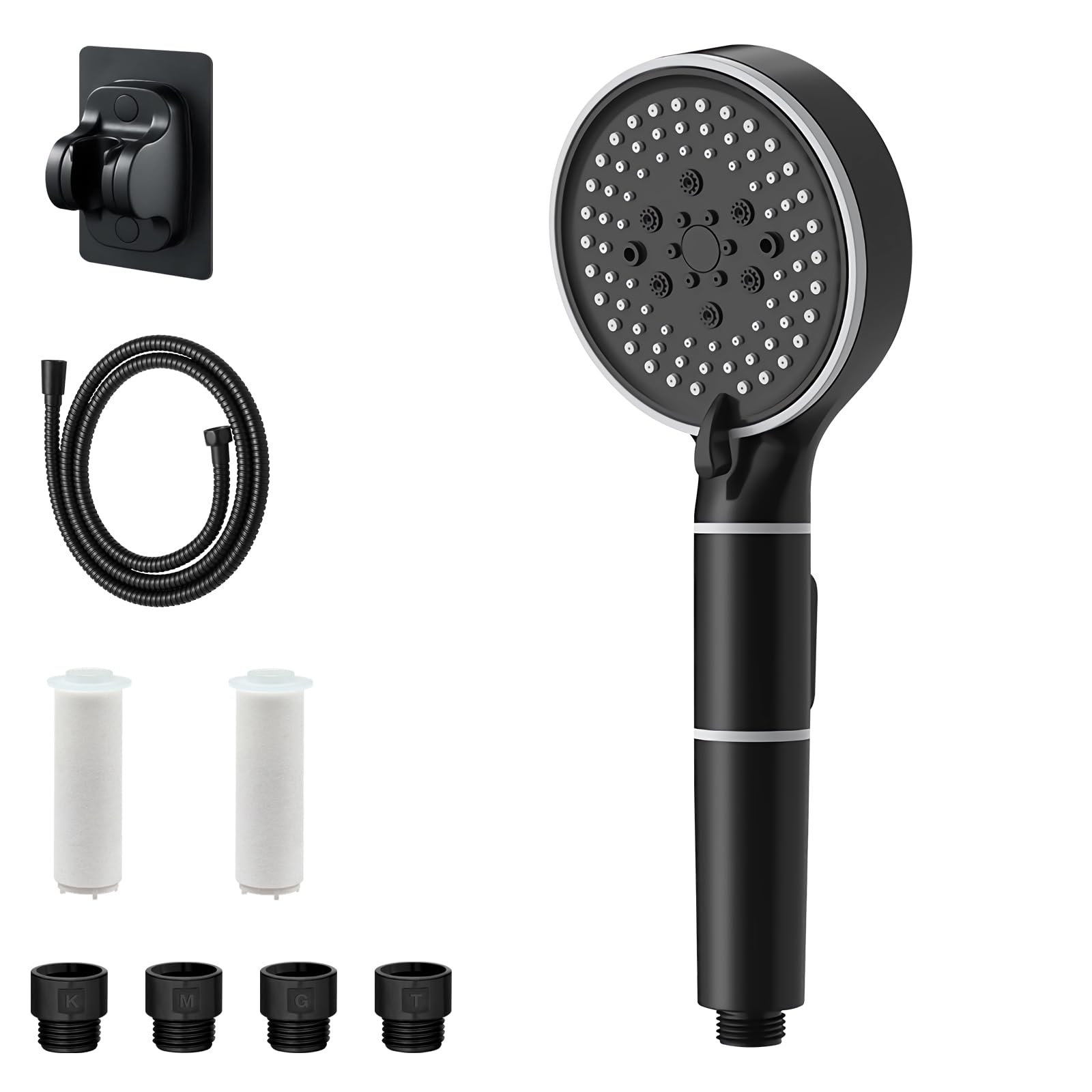 【2024新登場·マッサージシャワーヘッド】hellojoyシャワーヘッド シャワーヘッドマイクロナノバブル 塩素除去シャワー ヘッド 節水シャワーヘッド 両面の水出口 5+1段階モード エクスクルー