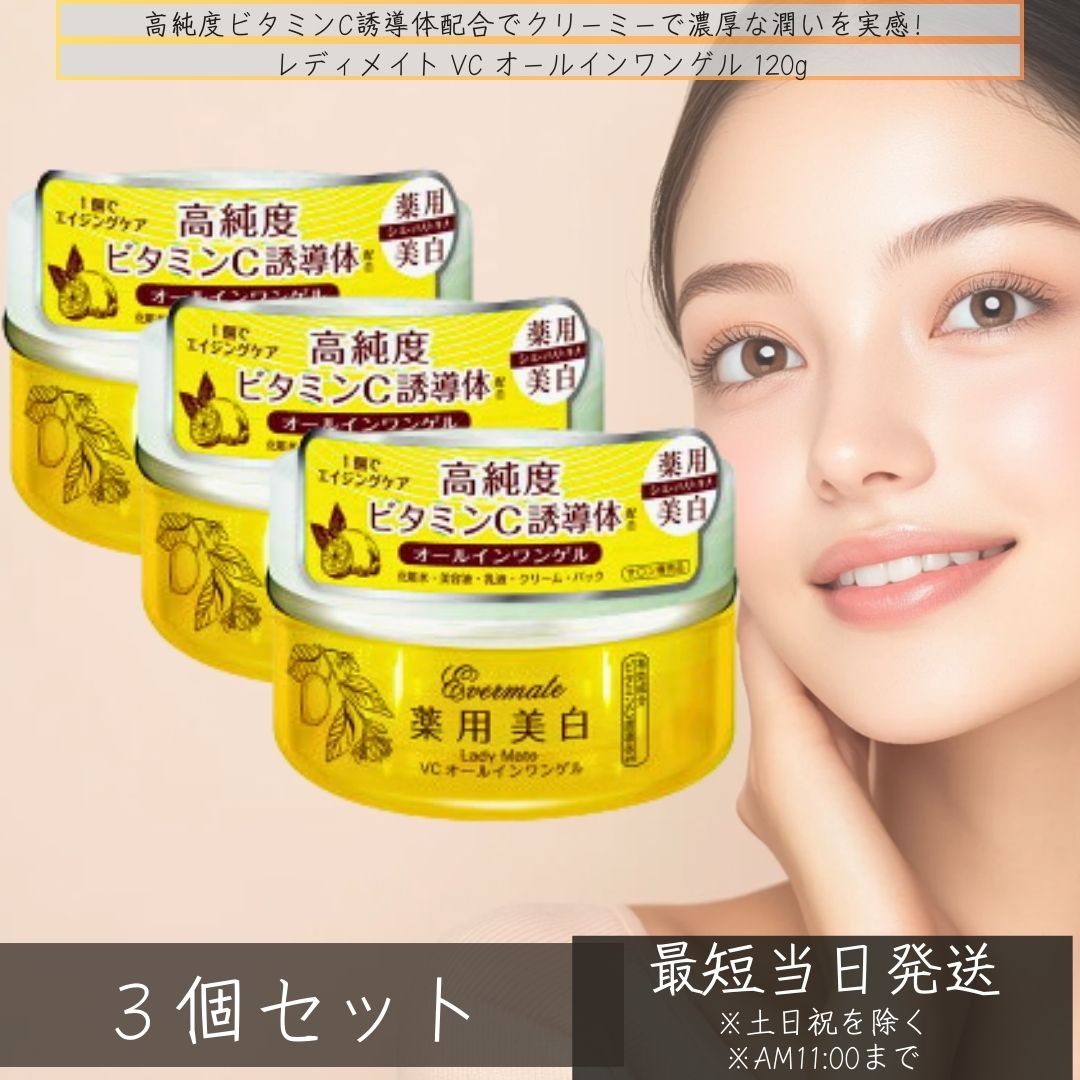 アロインス レディメイト VC オールインワンゲル 120g ×3個セット │ 美容液 化粧水　エバーメイト ロカイレイ ろかいれい 蘆薈麗 VCオールインワンゲル 濃厚ゲル 乳液 スキンケア 首 【ギフト対応】 【ソーシャルギフト対応】 プレゼント