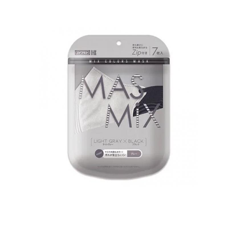 MASMiX マスミックスマスク ライトグレー×ブラック 7枚入