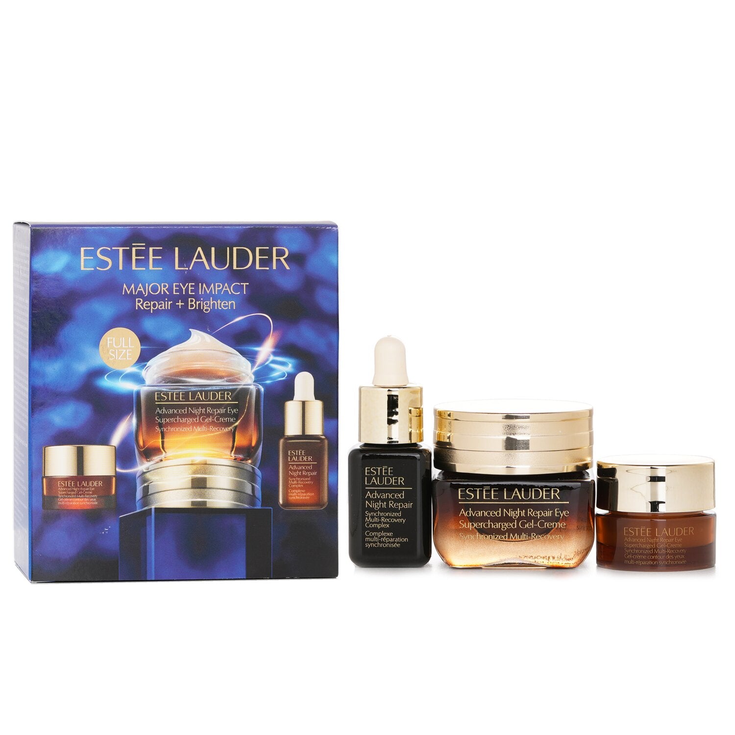 【月間優良ショップ受賞】 Estee Lauder Major Eye Impact Trio Repair + Brighten Skincare Set: ANR Eye Supercharged Gel Cream (15ml + 5ml) + Repair Seru 送料無料 海外通販